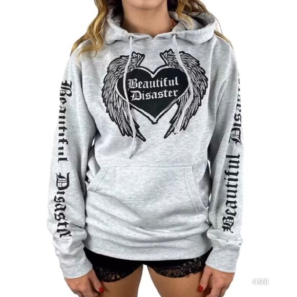 VS pink Full zip up hoodie hooded sweatshirt large vintage bling - Picture 2 of 9